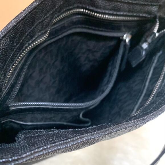 MICHAEL KORS Black Coated Canvas & Leather North South XBody Messenger Bag - Picture 11 of 16